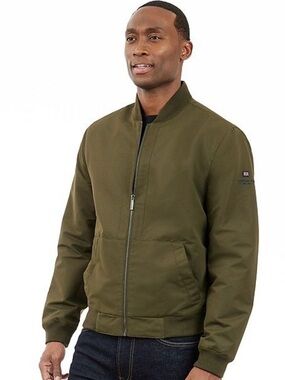 London Fog Men's Olive Green Bomber Jacket NWT Size Small Full Zip Lined